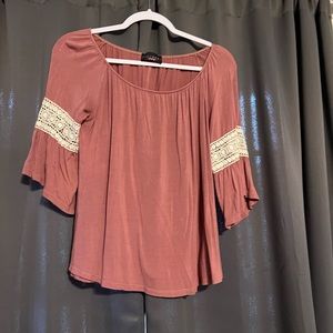 Pink bell sleeve blouse